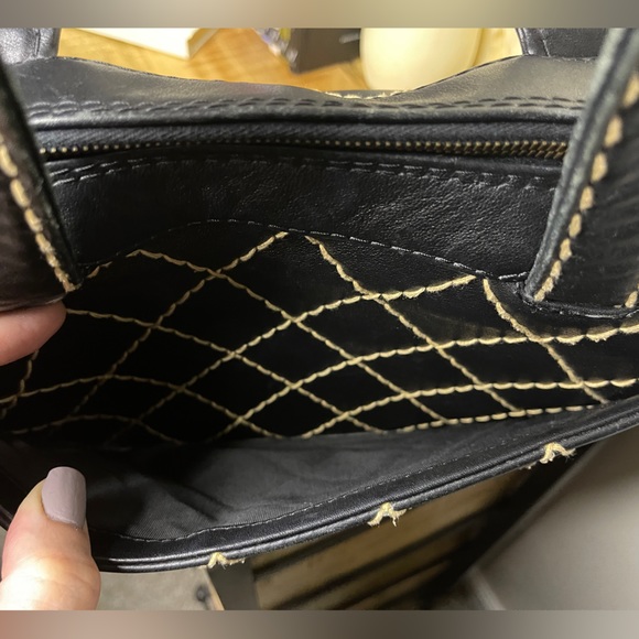 CHANEL Wild Stitch Calfskin Leather Handbag Zip Tote Purse - Picture 6 of 16